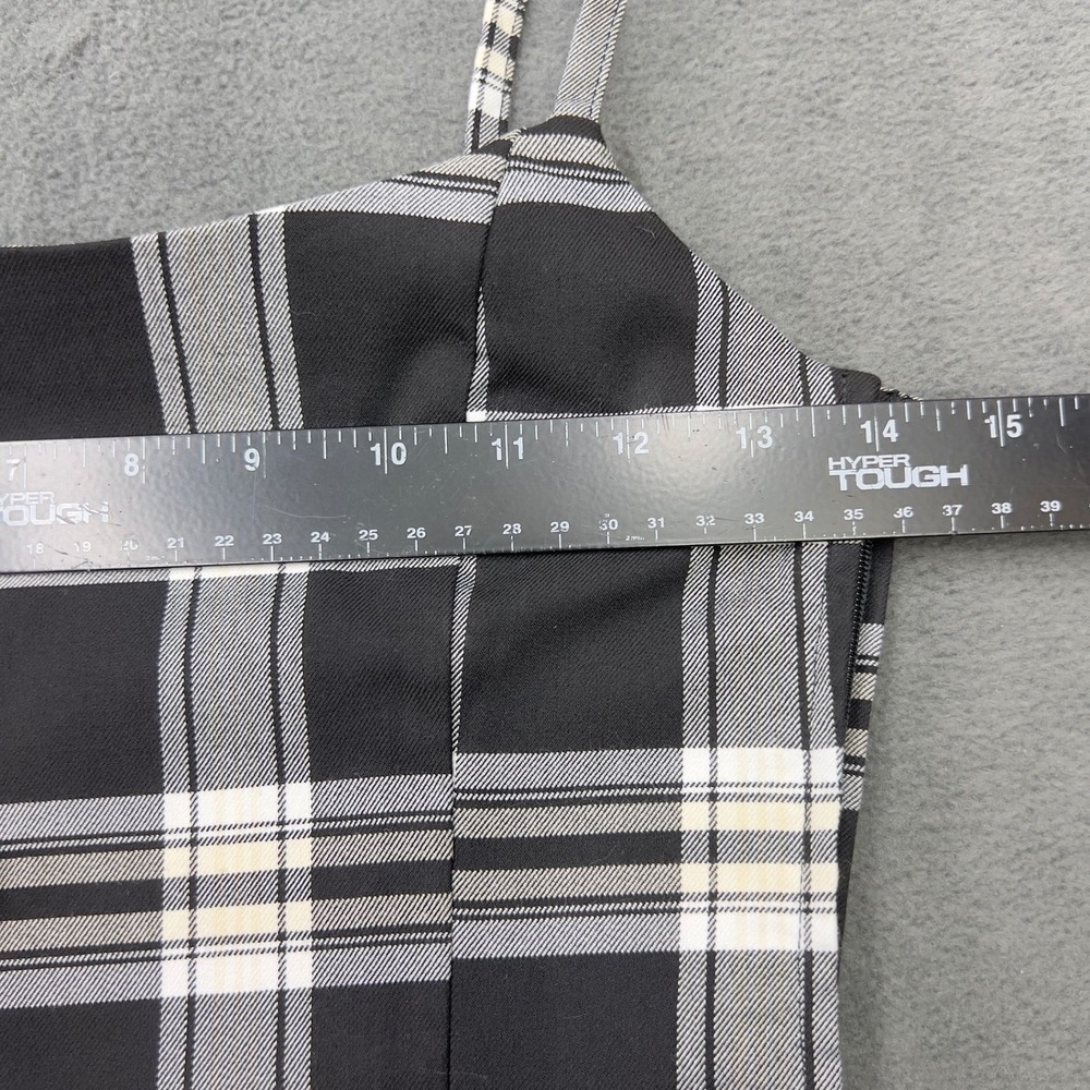 H&M Divided Womens Plaid Mini Dress XS Black White Bodycon Spaghetti Strap‎ - Picture 8 of 10